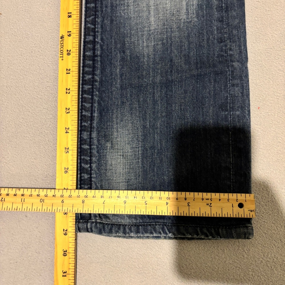 Rock Revival Steven Straight Mens Jeans Blue Whisker Flap Pocket Y2K Sz 33 35x29 - Picture 3 of 8